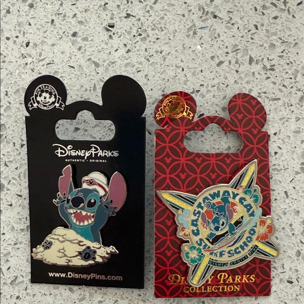 Disney Parks Stitch Surf School Pin Set - Blue and Red
